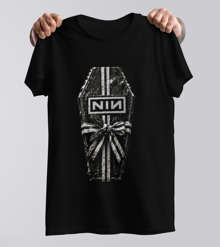 Nine Inch Nails NIN Industrial Winter Nightmare Coffin Design For Rock Lovers T-Shirt