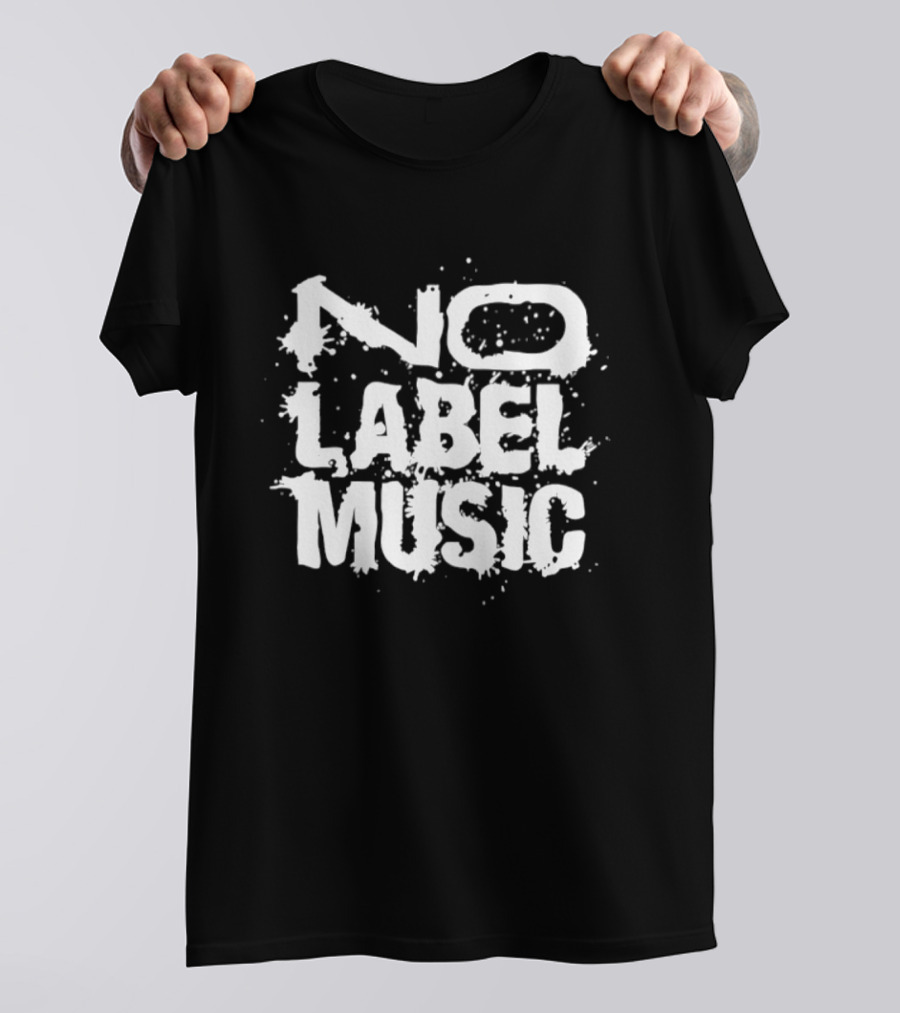 No Label Music White Paint Splatter Effect T-Shirt