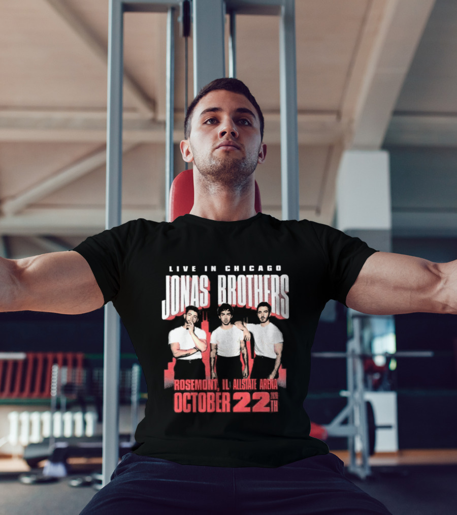 Live In Chicago Jonas Brothers Rosemont IL Allstate Arena October 22nd 2026 Tour T-Shirt