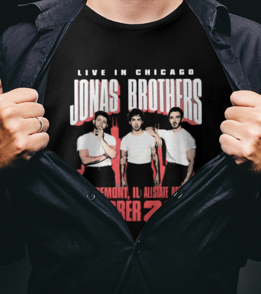 Live In Chicago Jonas Brothers Rosemont IL Allstate Arena October 22nd 2026 Tour T-Shirt