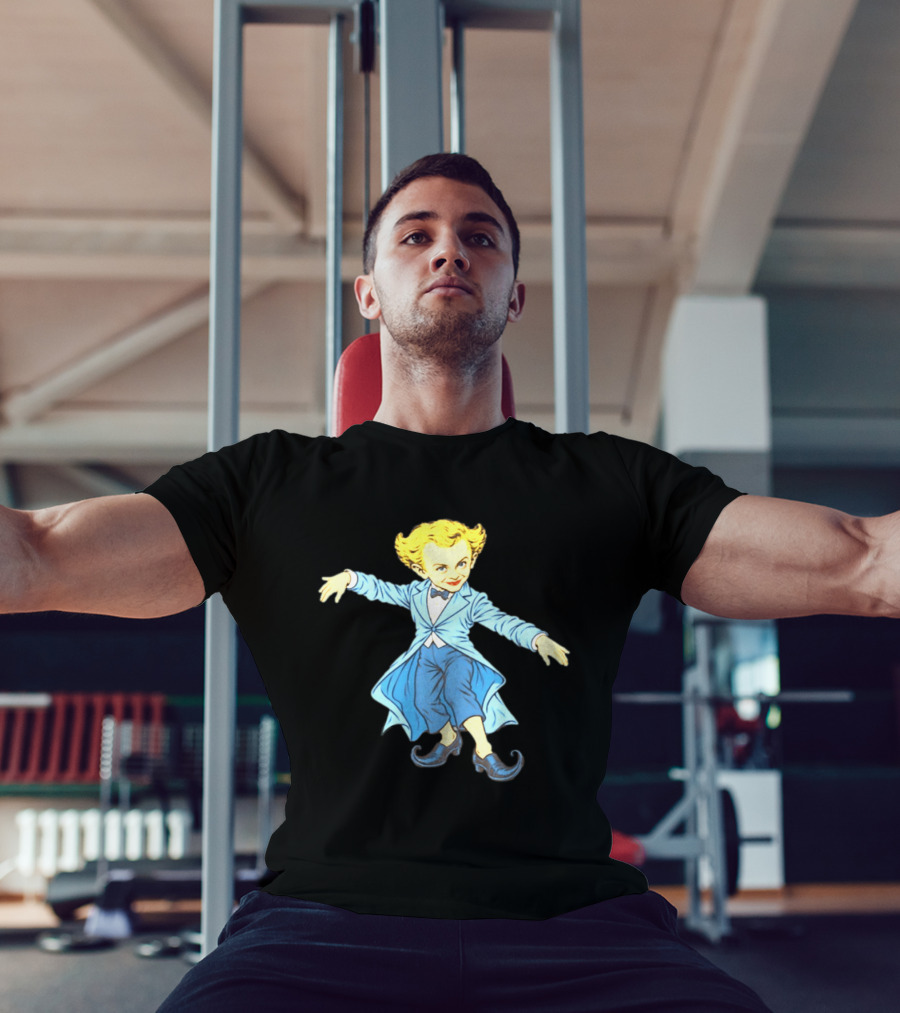 Rumpelstiltskin Tip Toe Cartoon Character In Blue Suit And Black Shoes T-Shirt