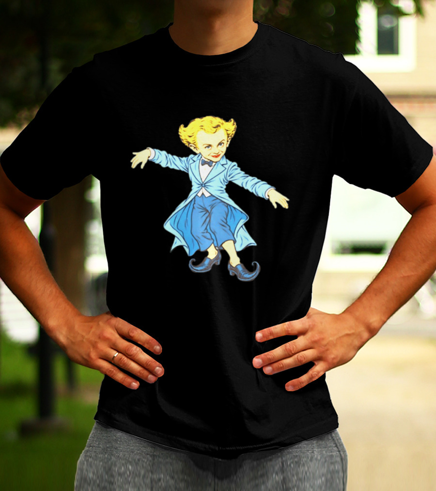 Rumpelstiltskin Tip Toe Cartoon Character In Blue Suit And Black Shoes T-Shirt