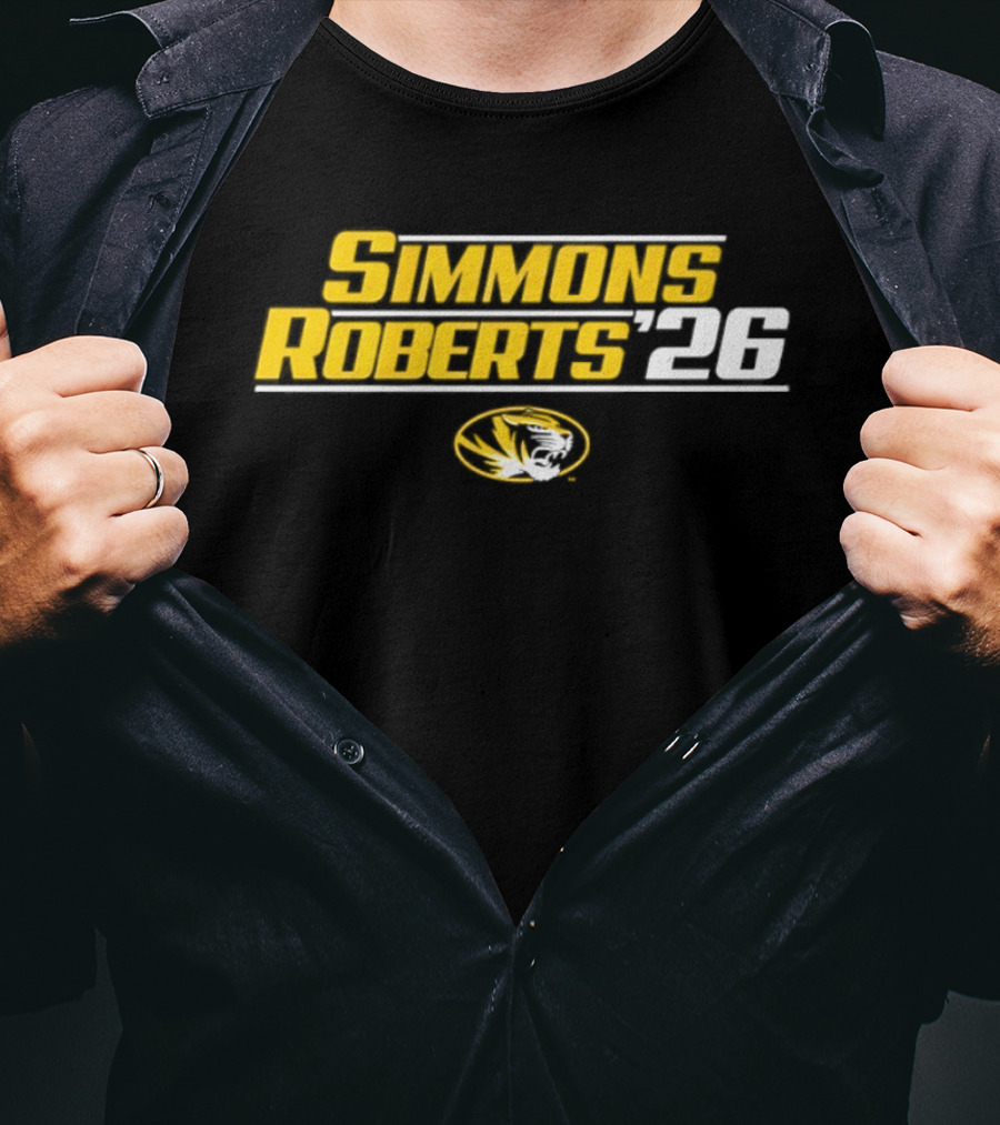 Simmons Roberts '26 Missouri Tigers NCAA Football T-Shirt