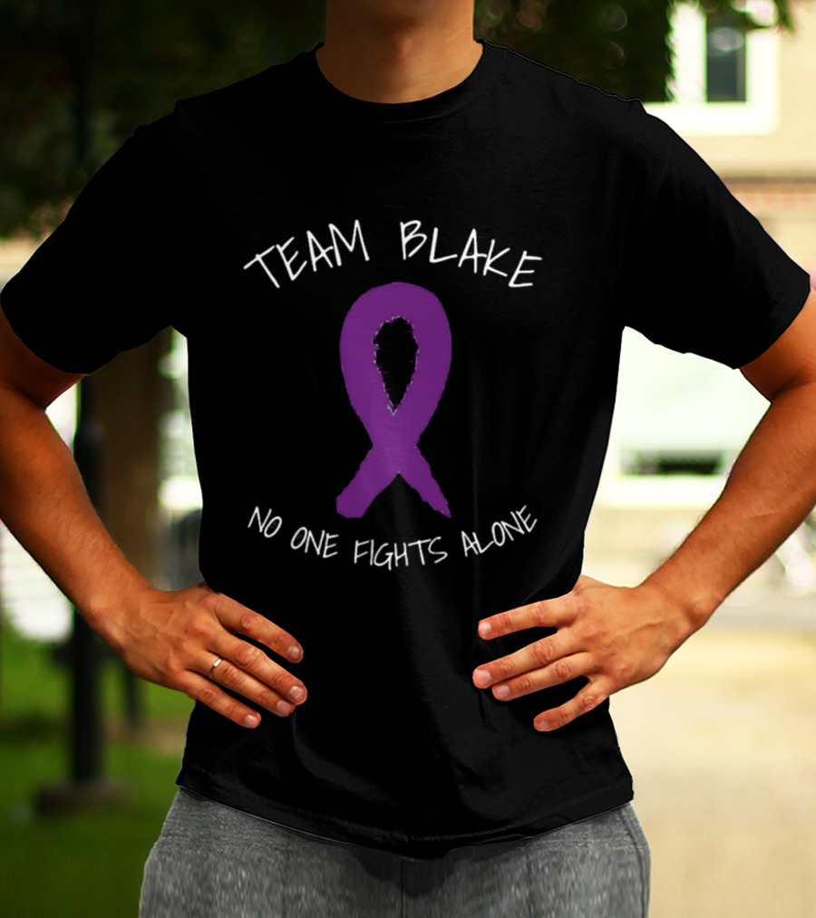 Team Blake Purple Ribbon Support No One Fights Alone T-Shirt