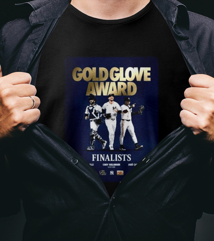Gold Glove Award Finalists Austin Wells Cody Bellinger José Caballero 2026 Yankees Cubs Mariners T-Shirt