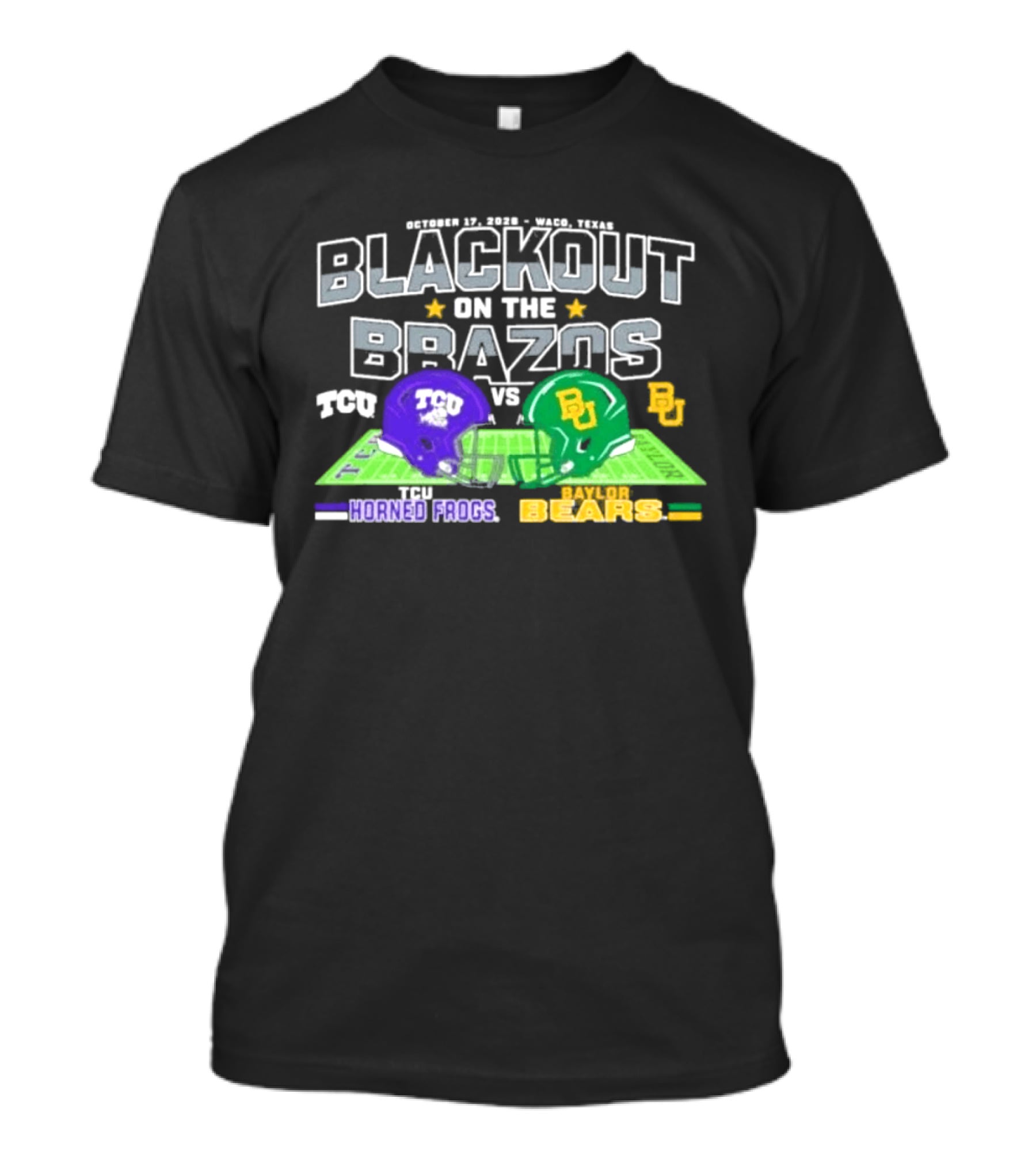 Baylor Bears Vs TCU Horned Frogs Blackout On The Brazos Gameday T-Shirt