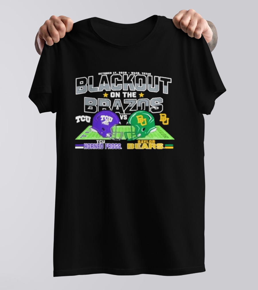 Baylor Bears Vs TCU Horned Frogs Blackout On The Brazos Gameday T-Shirt