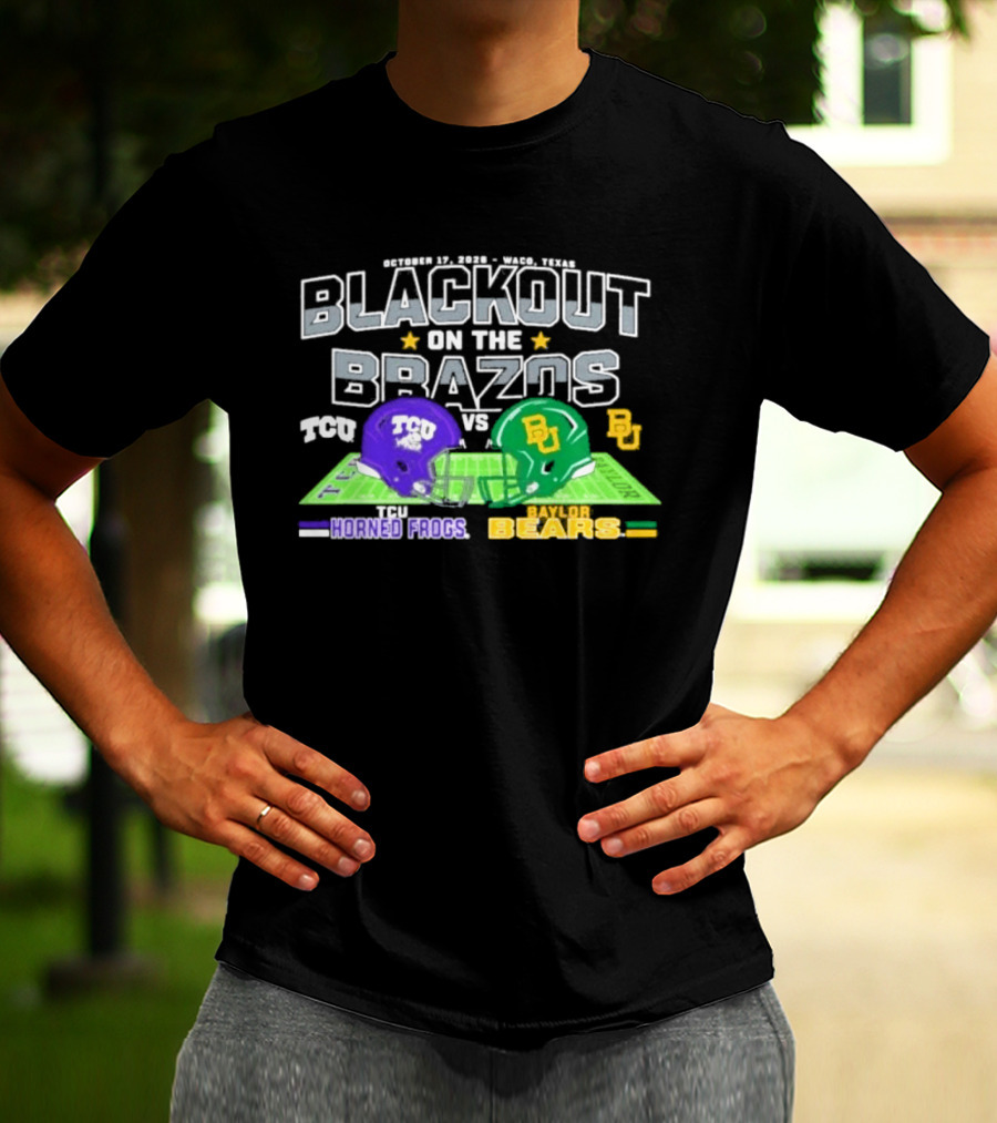 Baylor Bears Vs TCU Horned Frogs Blackout On The Brazos Gameday T-Shirt