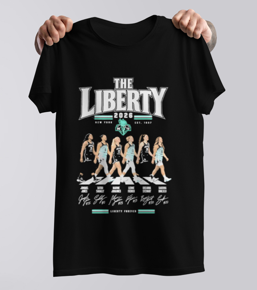 The Liberty 2026 WNBA Abbey Road Player Library Forever T-Shirt