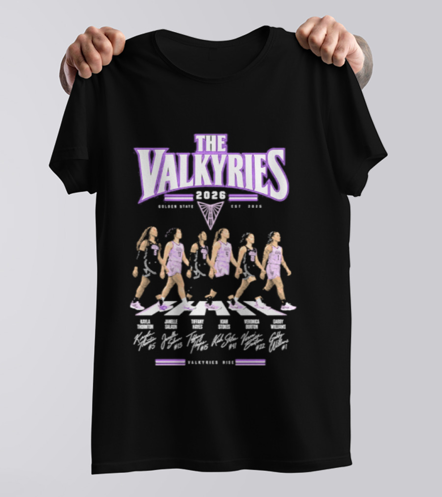 The Valkyries 2026 WNBA Abbey Road Team Player Rise Rolling Home T-Shirt