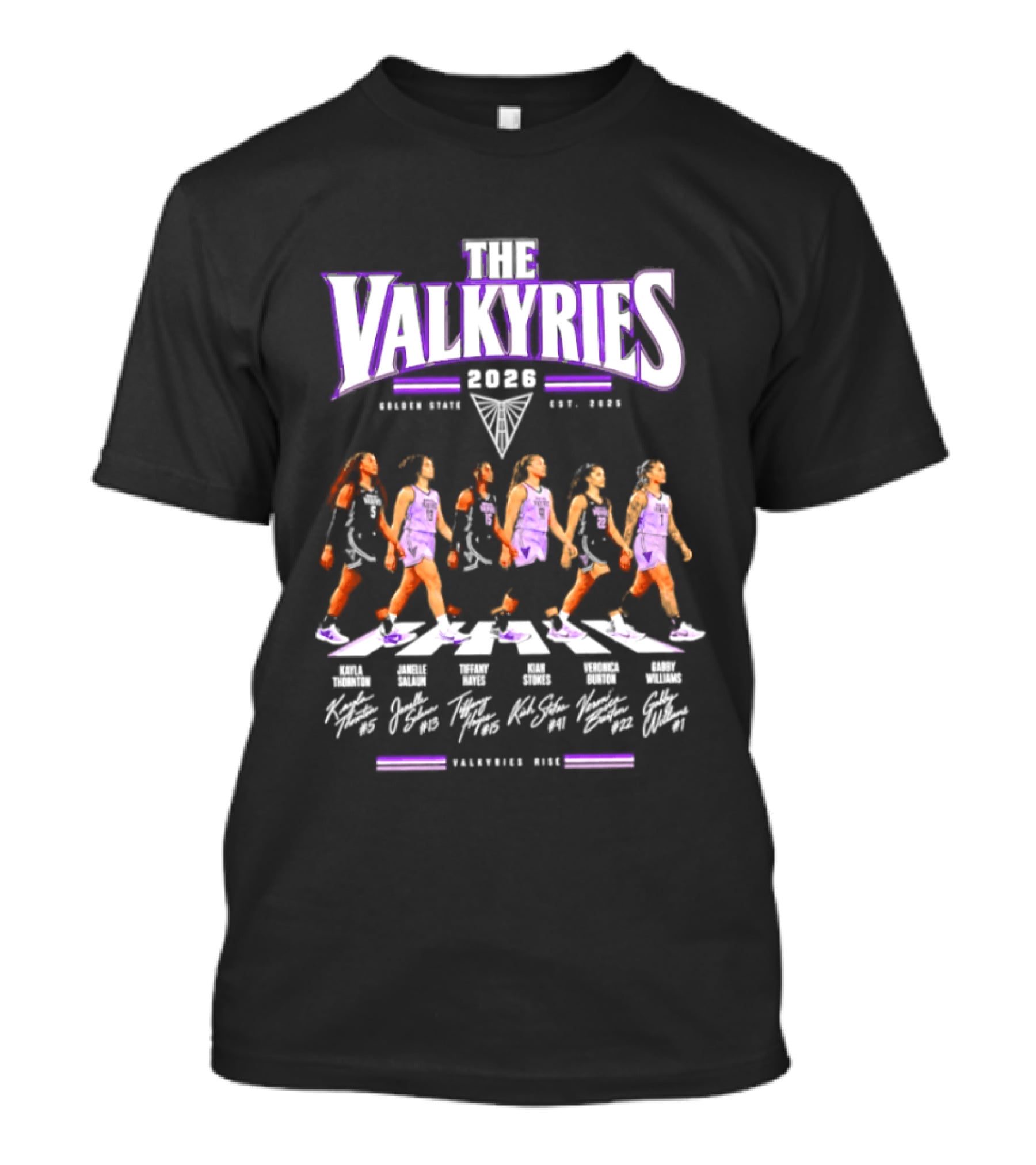 The Valkyries 2026 Golden State Players Names Abbey Road Walking T-Shirt