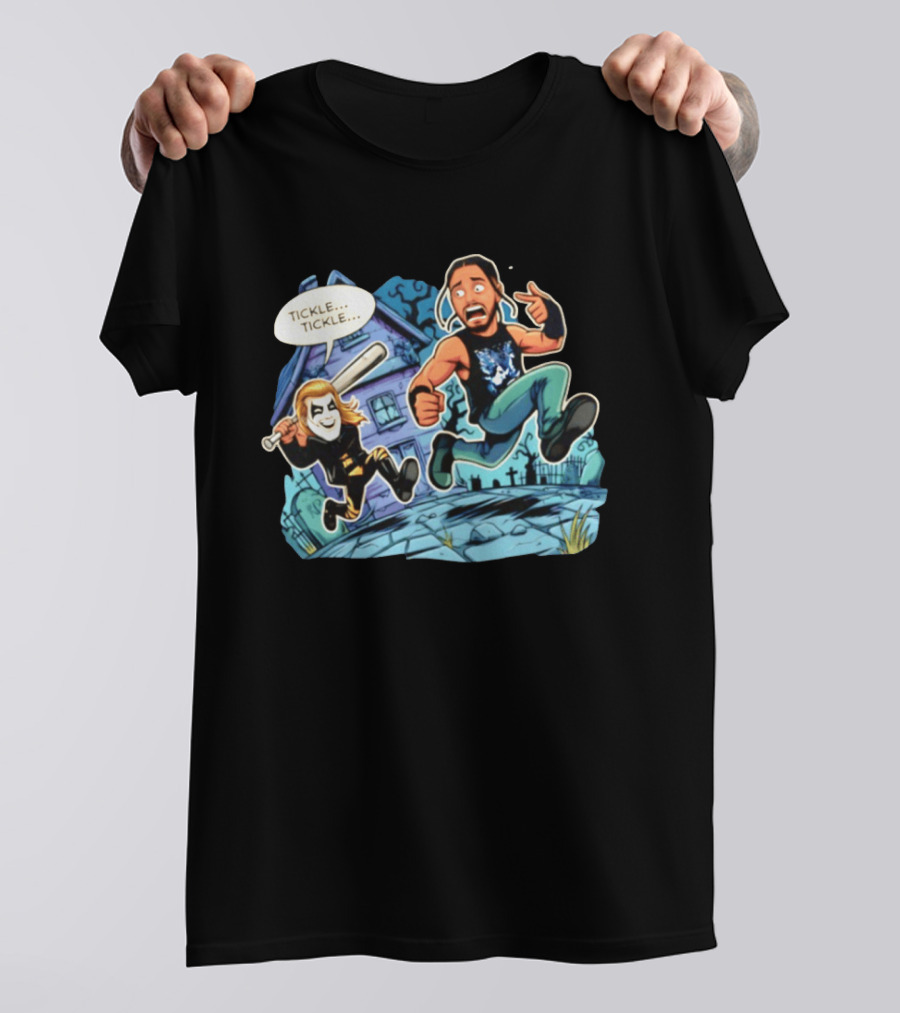 Halloween Cartoon Chase Tucker Remy Tickle Tickle Baseball Bat Haunted House T-Shirt