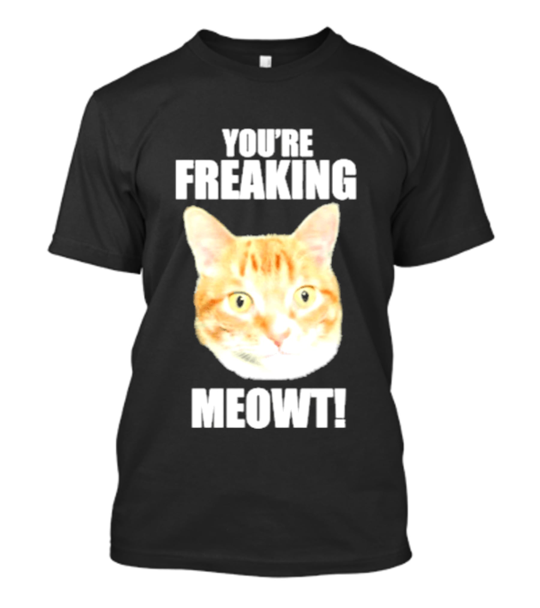 You're Freaking Meowt Orange Cat Face Comic Phrase T-Shirt