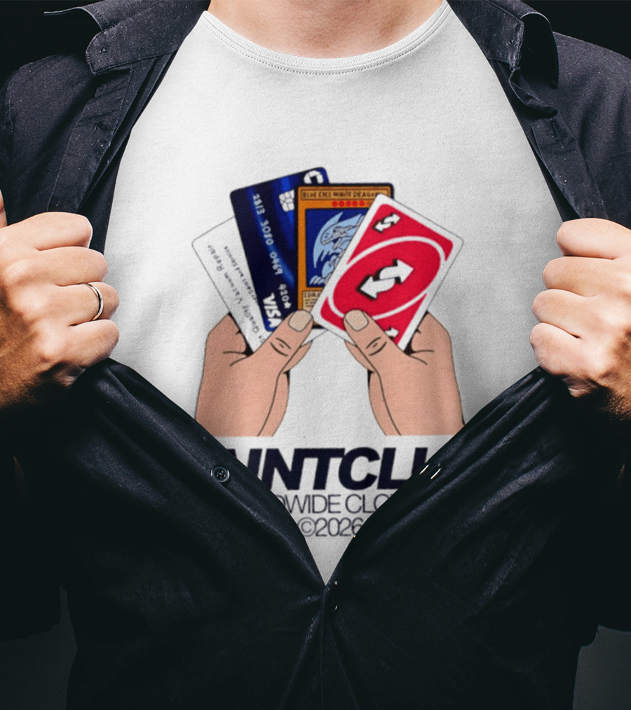 Blue Eyes White Dragon Uno Card Saintclub Worldwide Clothing 2026 T-Shirt