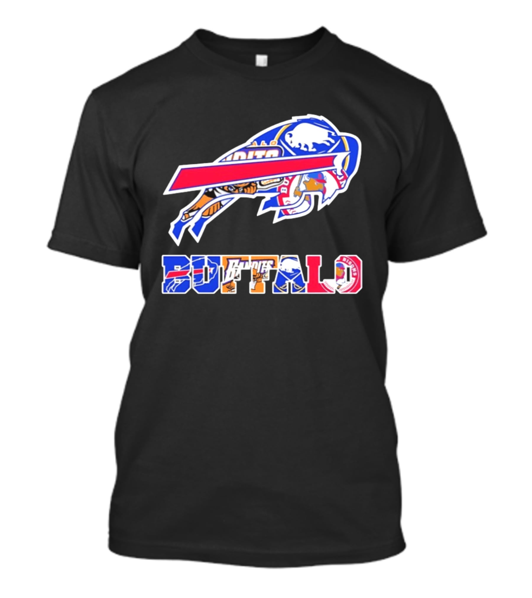 Buffalo Sabres Bandits Bisons Sports Team Logo Collage T-Shirt