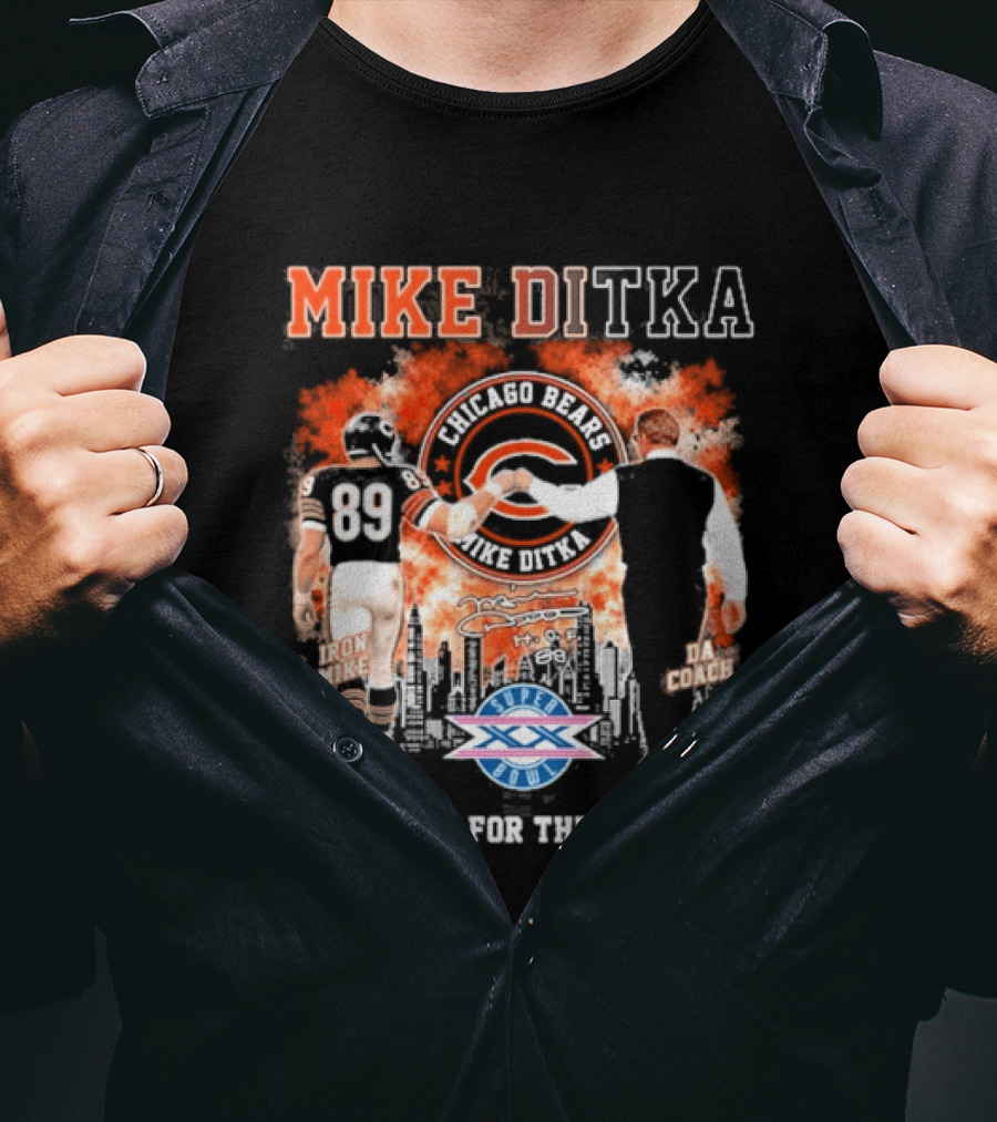 Mike Ditka Iron Mike Da Coach Super Bowl Fist Bump Thank You For The Memories T-Shirt