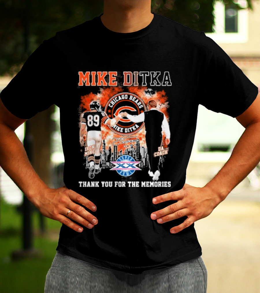Mike Ditka Iron Mike Da Coach Super Bowl Fist Bump Thank You For The Memories T-Shirt