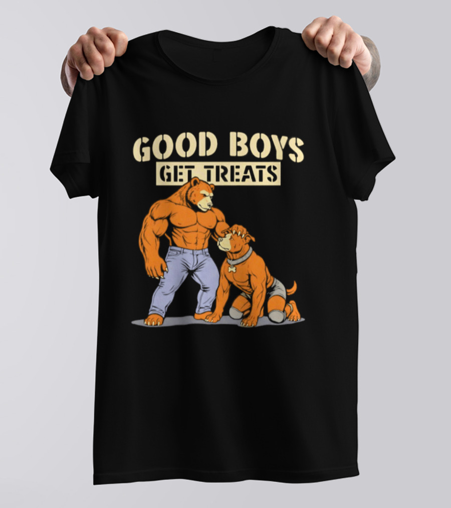 Good Boys Get Treats Pitbull Bear T-Shirt