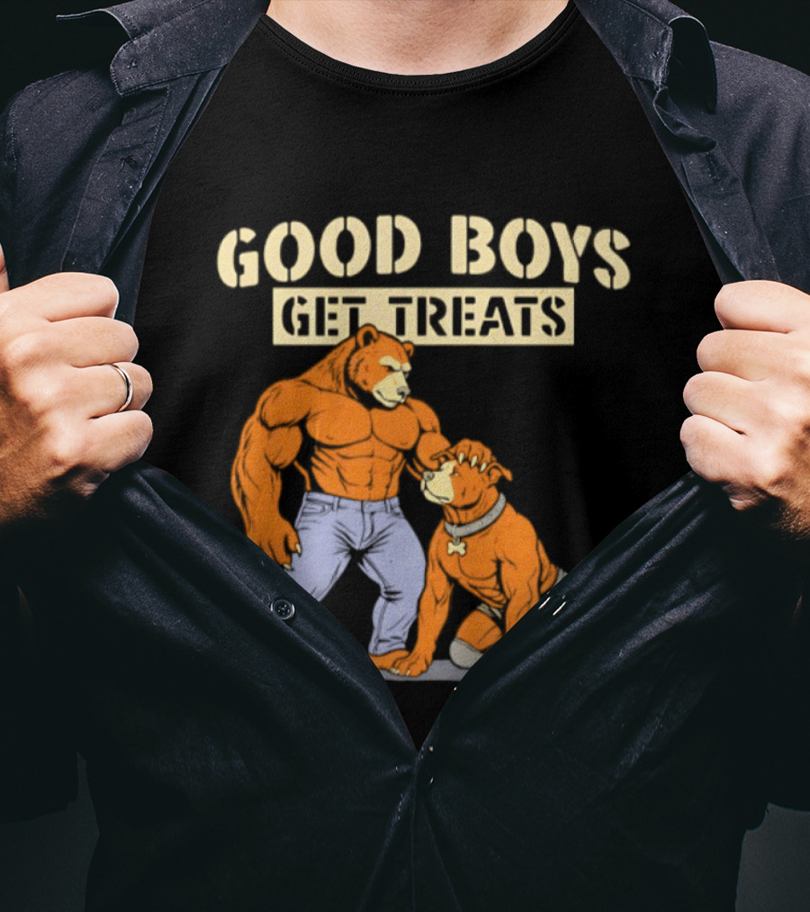 Good Boys Get Treats Pitbull Bear T-Shirt