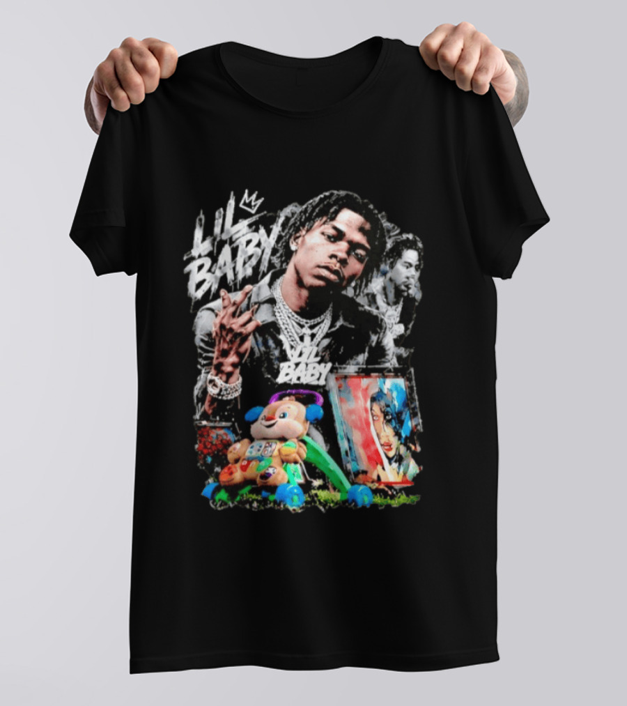 Lil Baby Toys And Painting Style With Diamond Chains T-Shirt