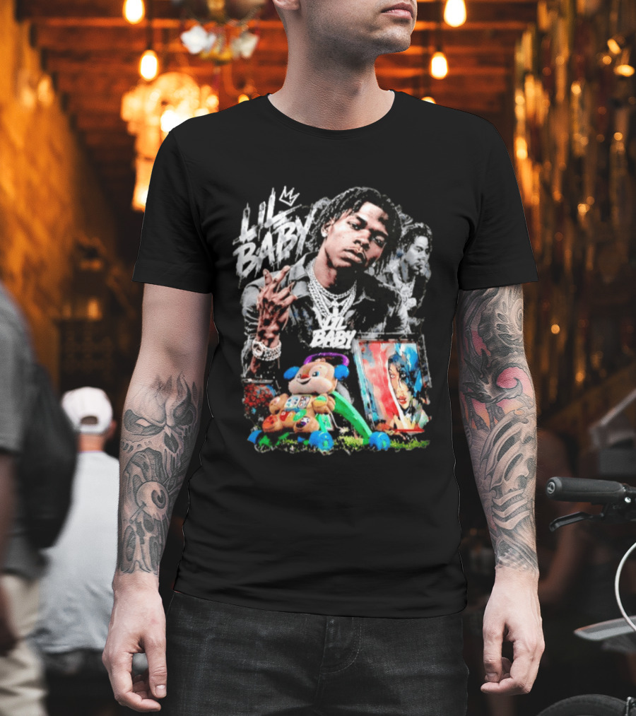 Lil Baby Toys And Painting Style With Diamond Chains T-Shirt