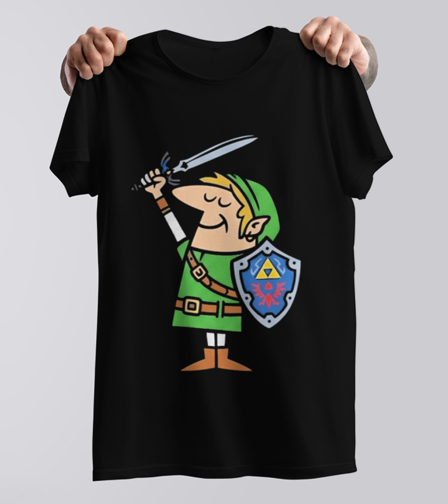 Little Caesars Link Green Zelda Shield Sword T-Shirt