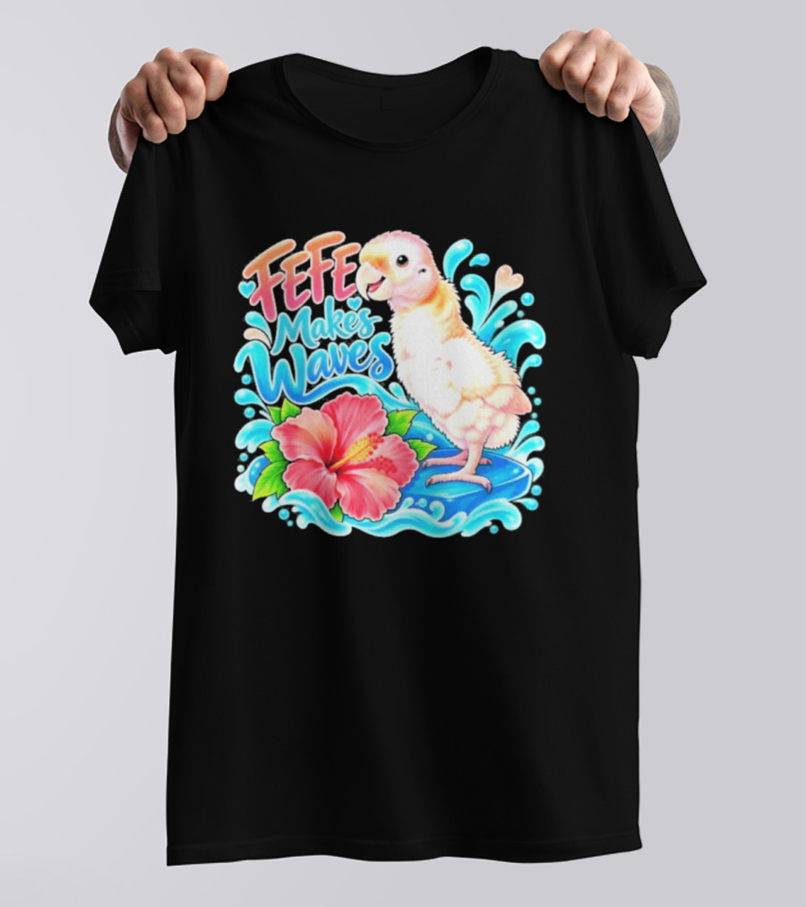 FeFe Makes Waves Parrot Hibiscus Splash Fundraiser T-Shirt