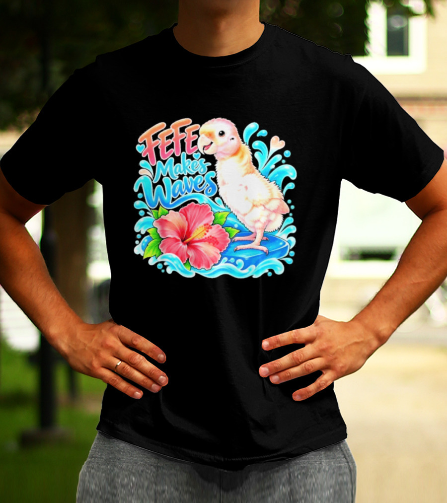 FeFe Makes Waves Parrot Hibiscus Splash Fundraiser T-Shirt