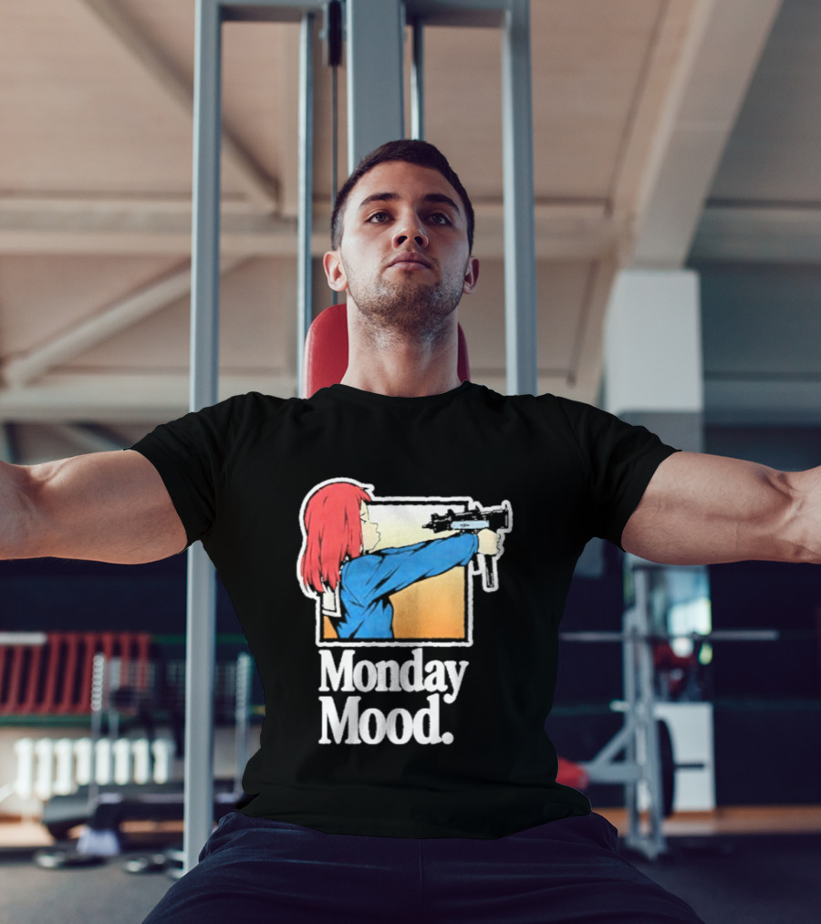 Mamimi Samejima Fooly Cooly Monday Mood Anime Gun Playful Vibe T-Shirt
