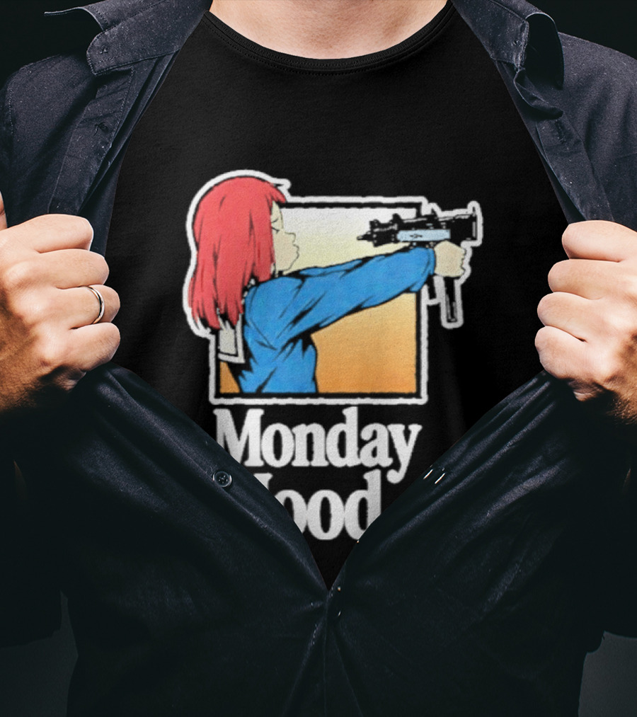 Mamimi Samejima Fooly Cooly Monday Mood Anime Gun Playful Vibe T-Shirt