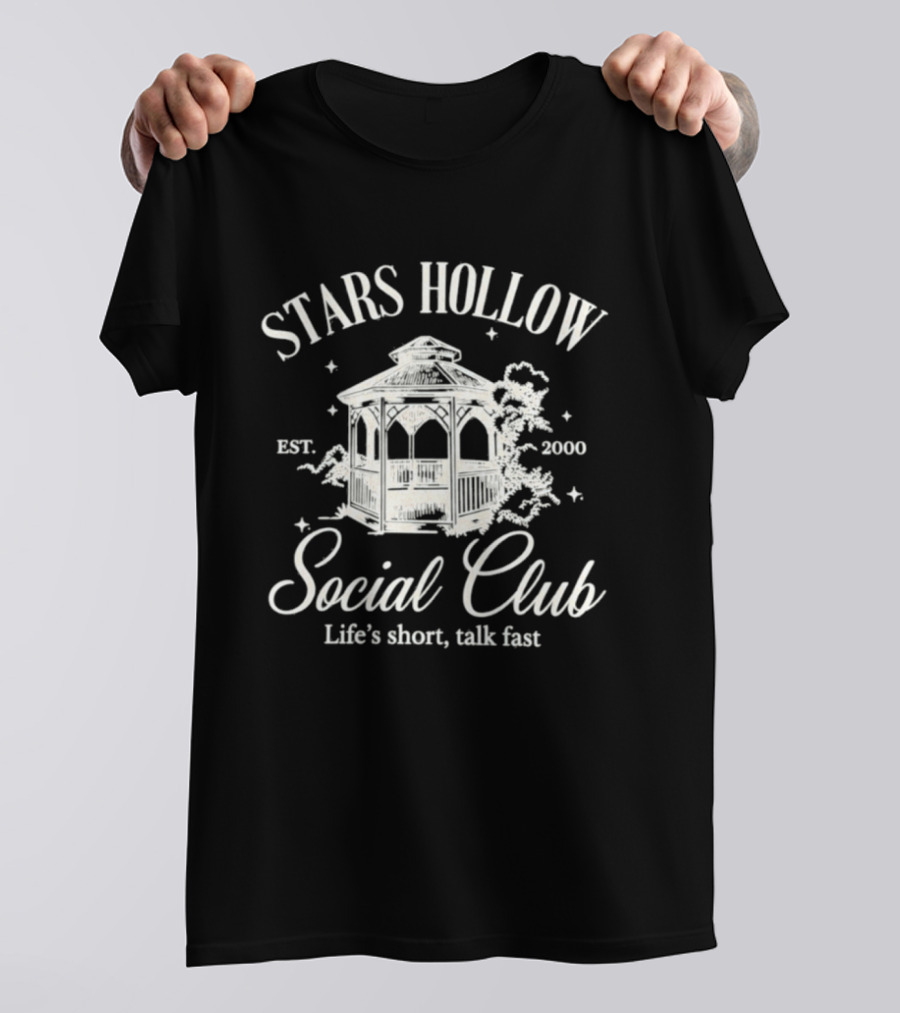 Gilmore Girls Stars Hollow Social Club Est 2000 Life's Short Talk Fast T-Shirt