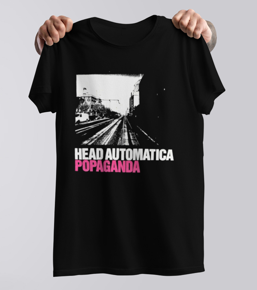 Head Automatica Popaganda Train Tracks Art Daryl Palumbo T-Shirt