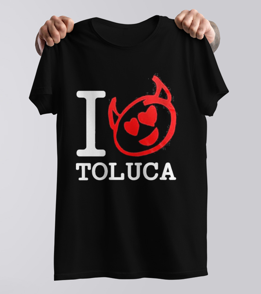 I Love Toluca FC Heart Eyes Devil Emoticon T-Shirt