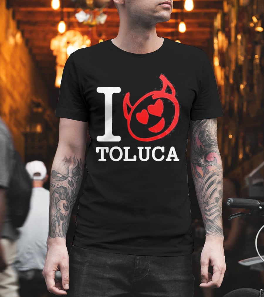 I Love Toluca FC Heart Eyes Devil Emoticon T-Shirt