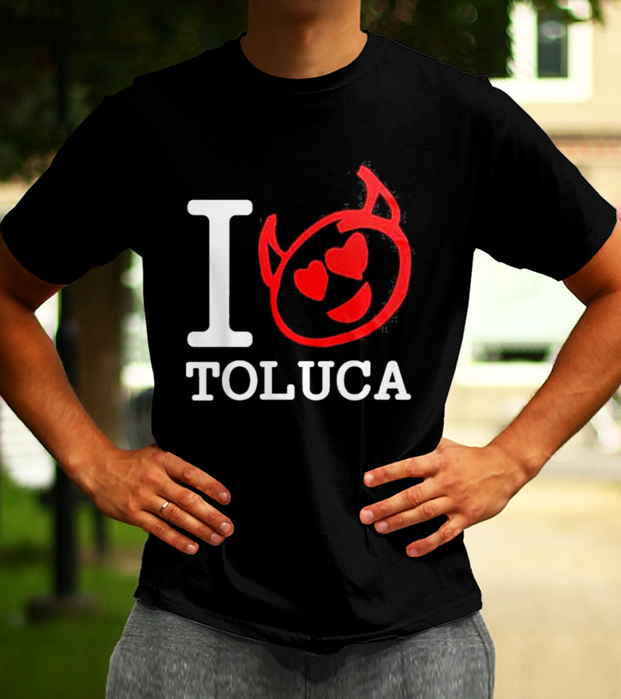 I Love Toluca FC Heart Eyes Devil Emoticon T-Shirt
