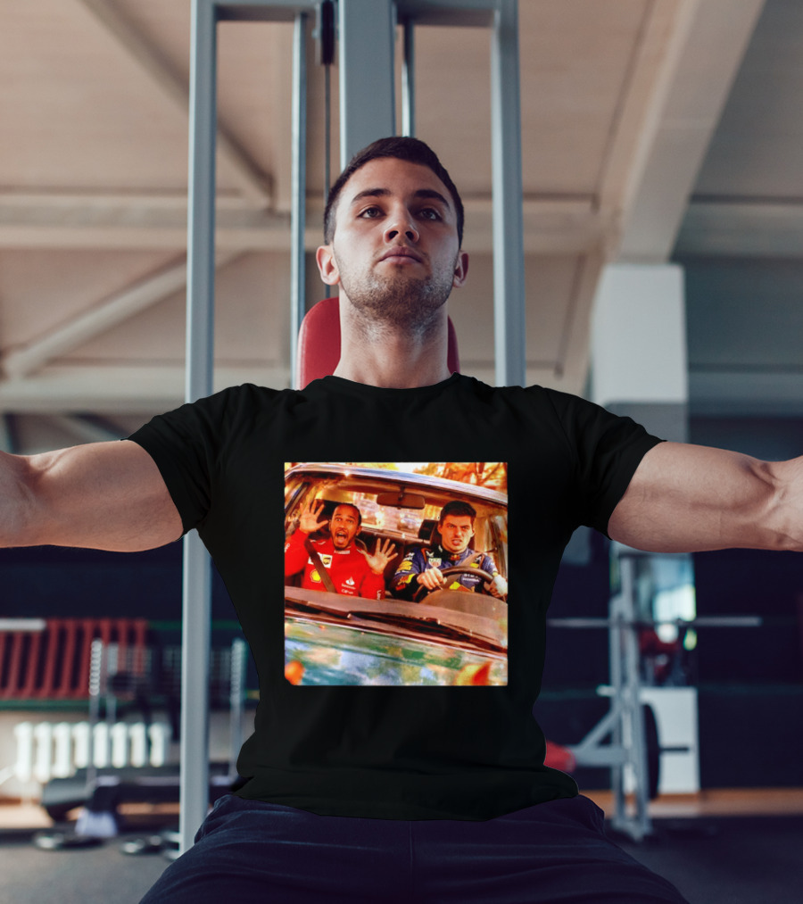 Max Verstappen Racing Scared Lewis Hamilton Passenger Scene T-Shirt