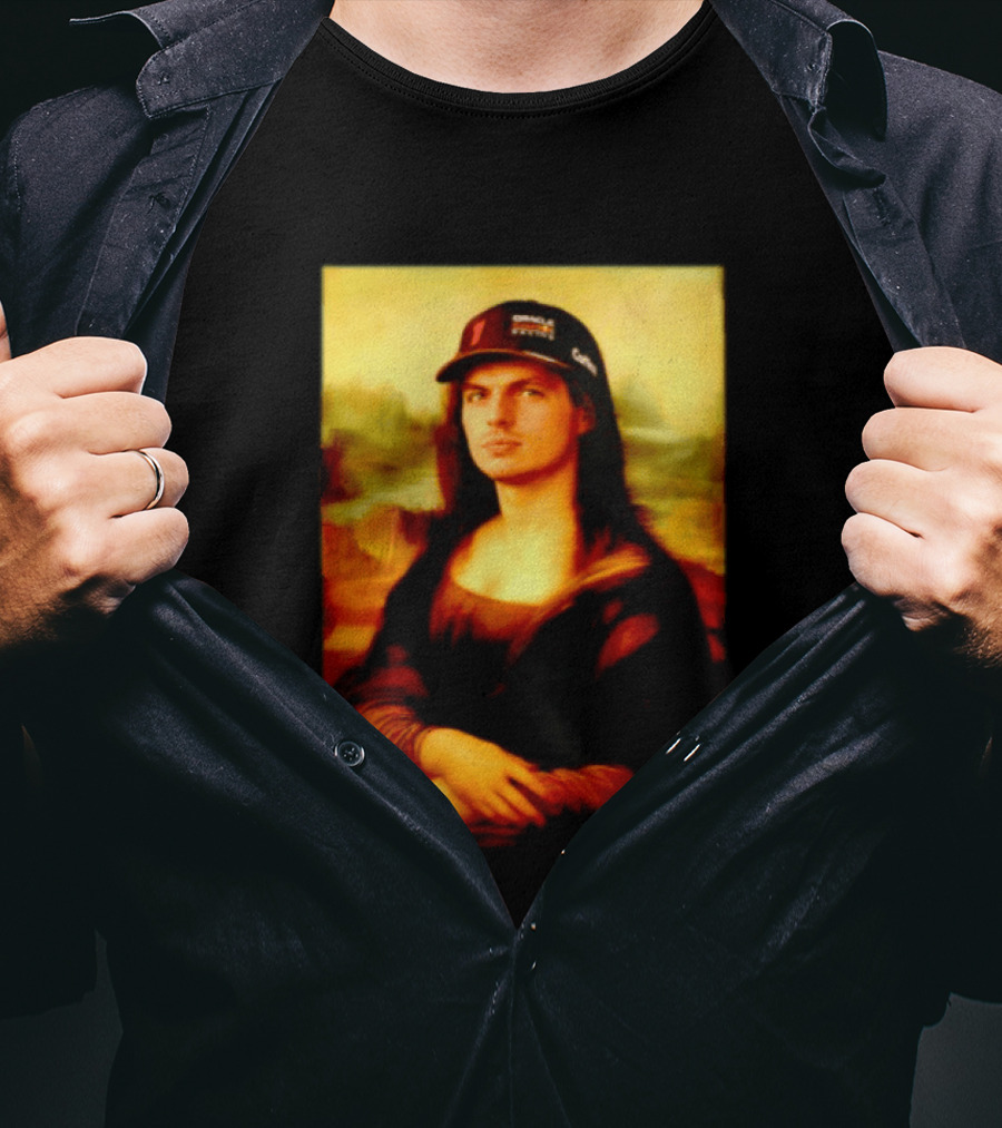 Max Verstappen Mona Lisa Meme Red Bull Racing Cap T-Shirt