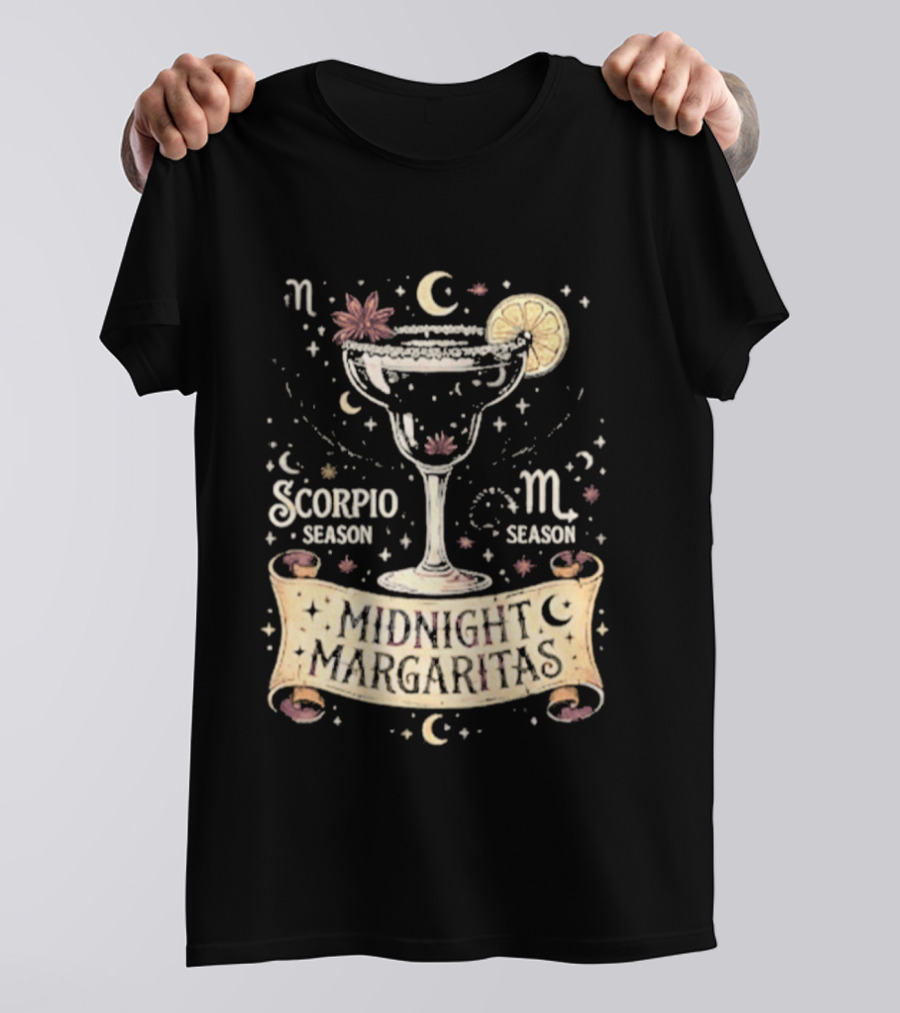 Midnight Margaritas Scorpio Season Zodiac Cocktail Aesthetic T-Shirt
