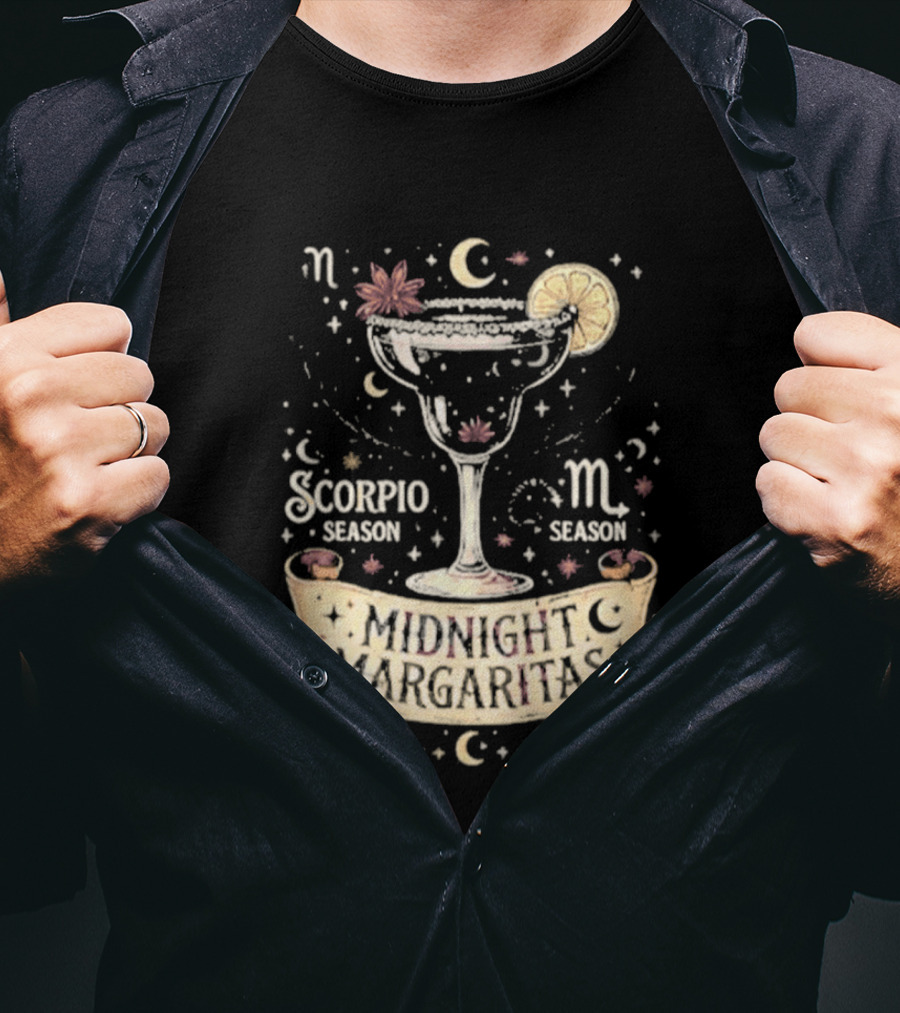 Midnight Margaritas Scorpio Season Zodiac Cocktail Aesthetic T-Shirt