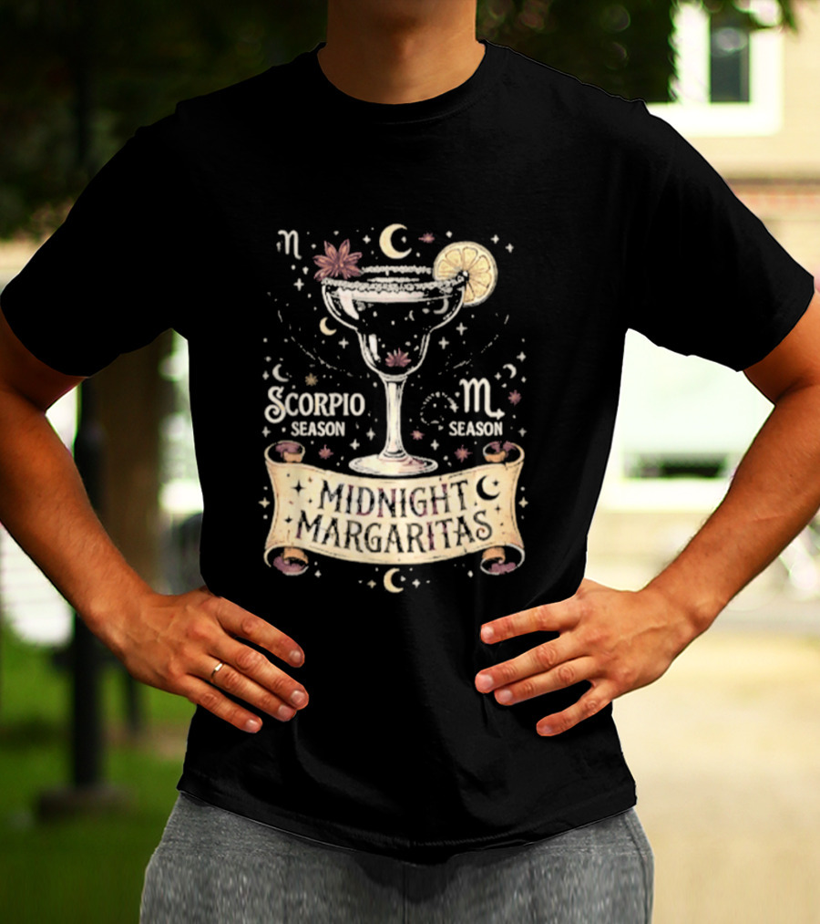 Midnight Margaritas Scorpio Season Zodiac Cocktail Aesthetic T-Shirt