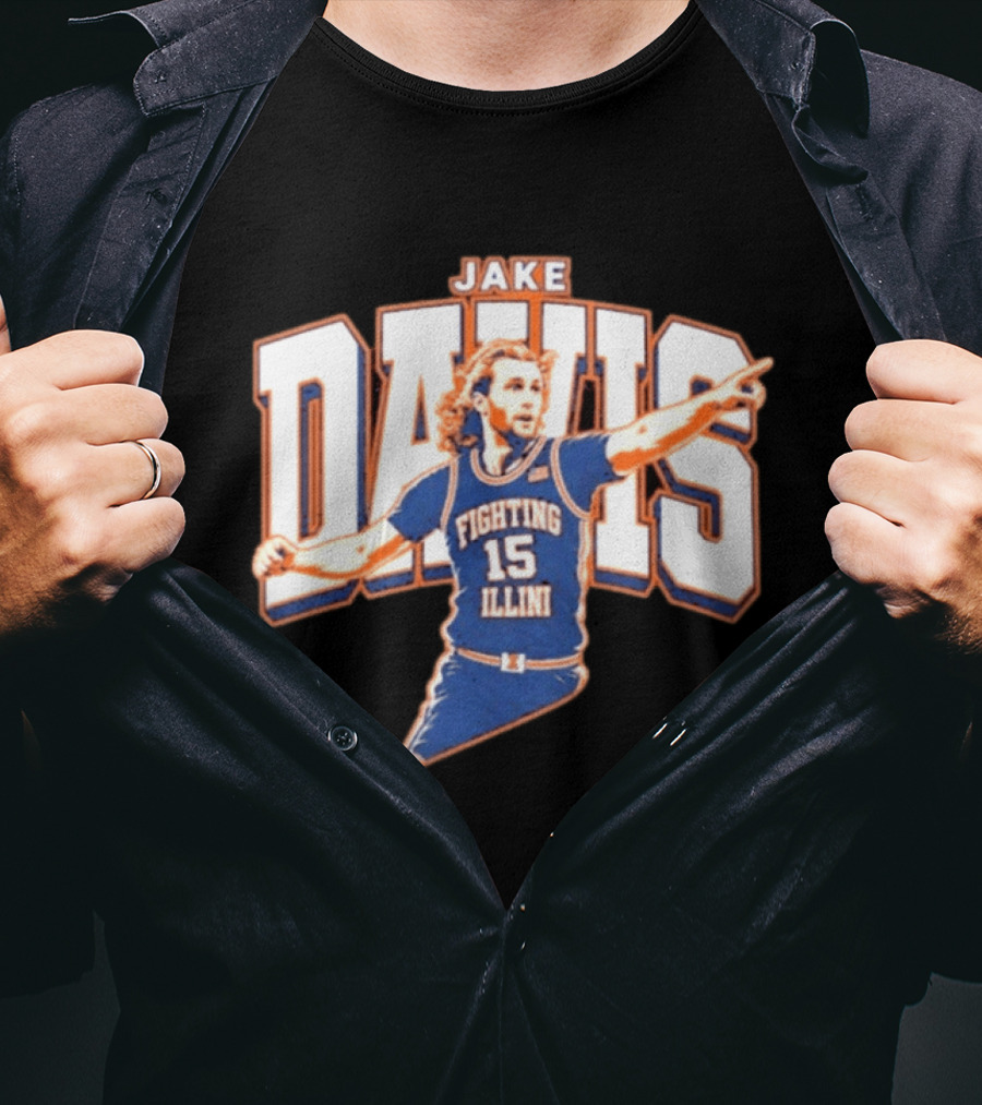 Jake Davis 15 Fighting Illini Basketball T-Shirt