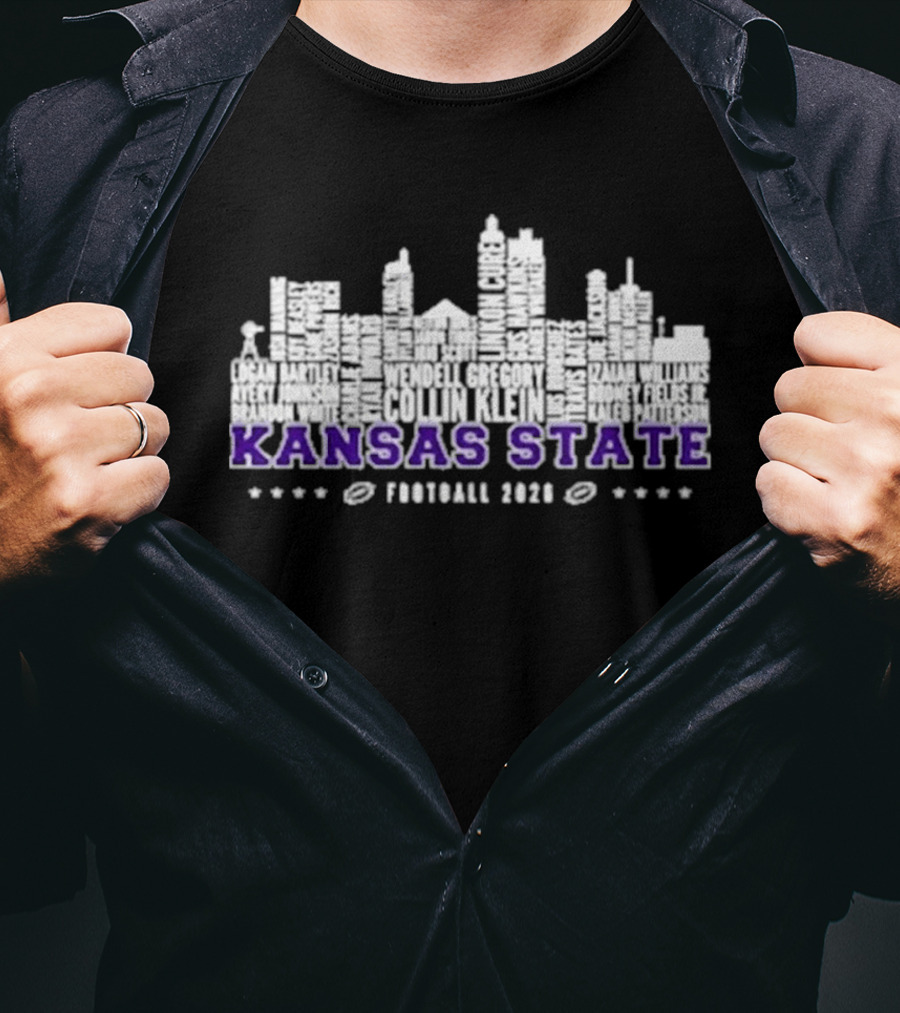 Kansas State Football 2026 Wildcats City Skyline Player T-Shirt