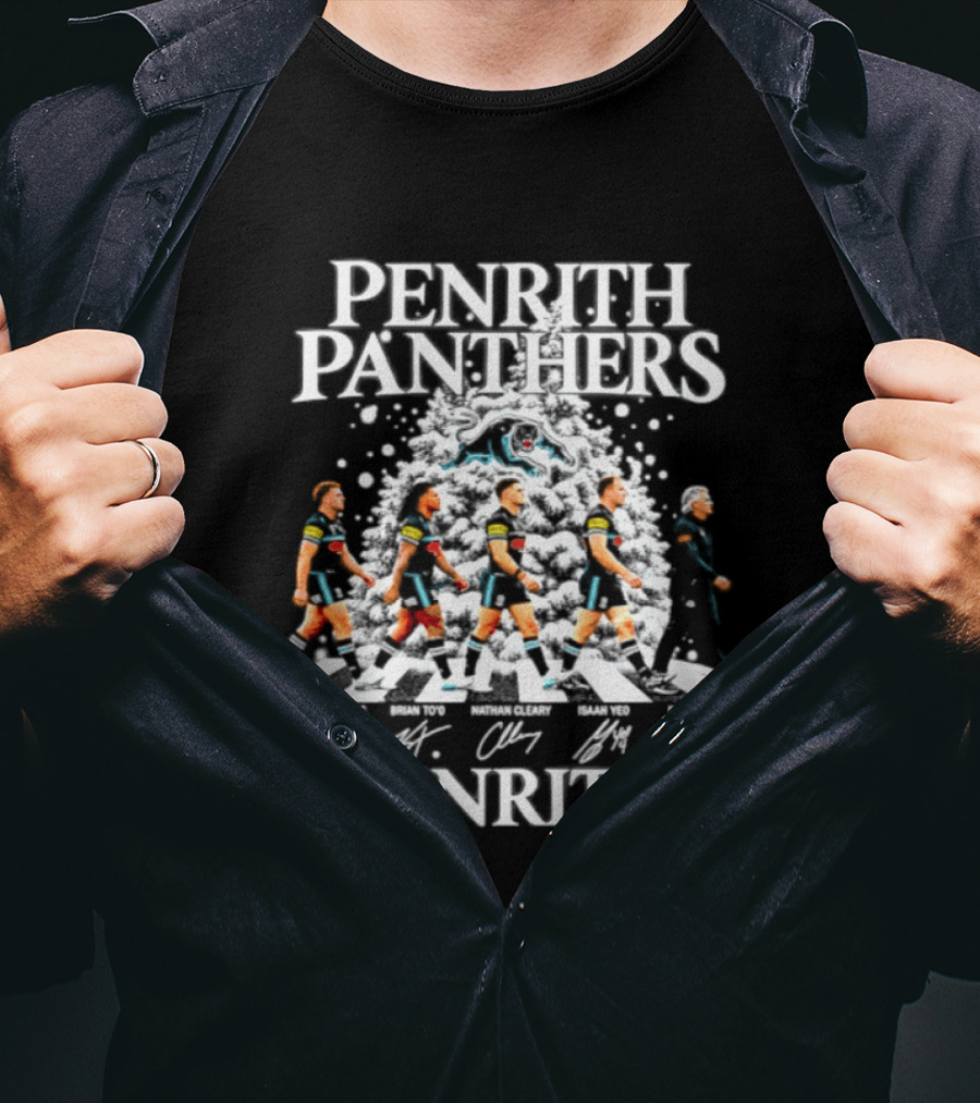 Penrith Panthers NRL Christmas 2026 Players Signatures T-Shirt