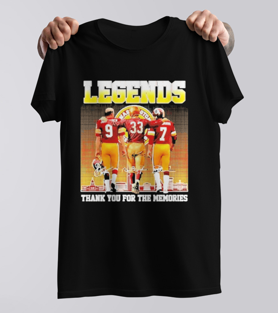 Washington Commanders Legends Thank You For The Memories Skyline Signatures T-Shirt
