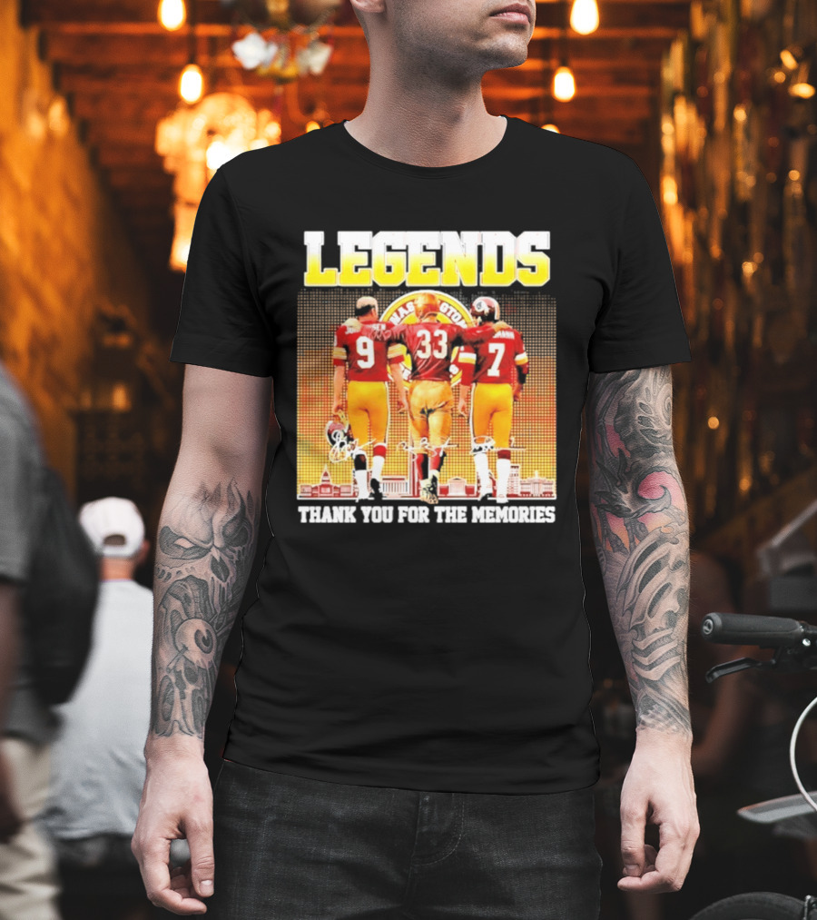Washington Commanders Legends Thank You For The Memories Skyline Signatures T-Shirt