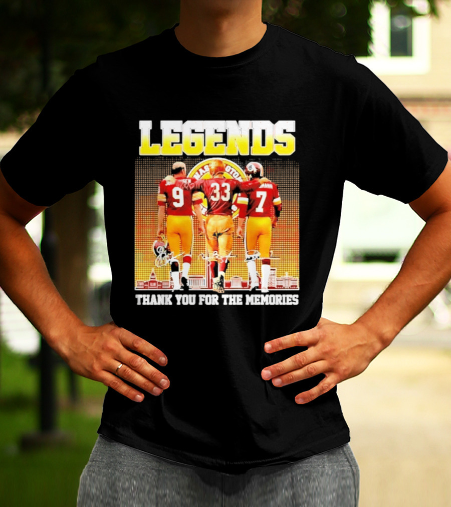 Washington Commanders Legends Thank You For The Memories Skyline Signatures T-Shirt