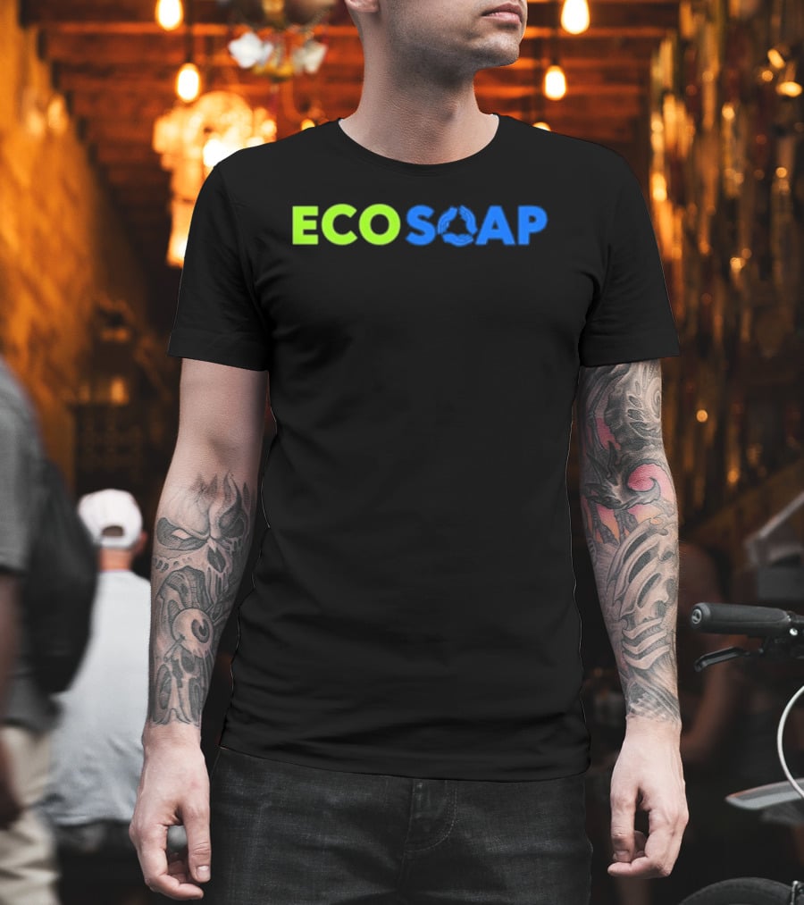 Purchased Equals 100 Bars Donated Ecosoap Green Blue Recycling T-Shirt
