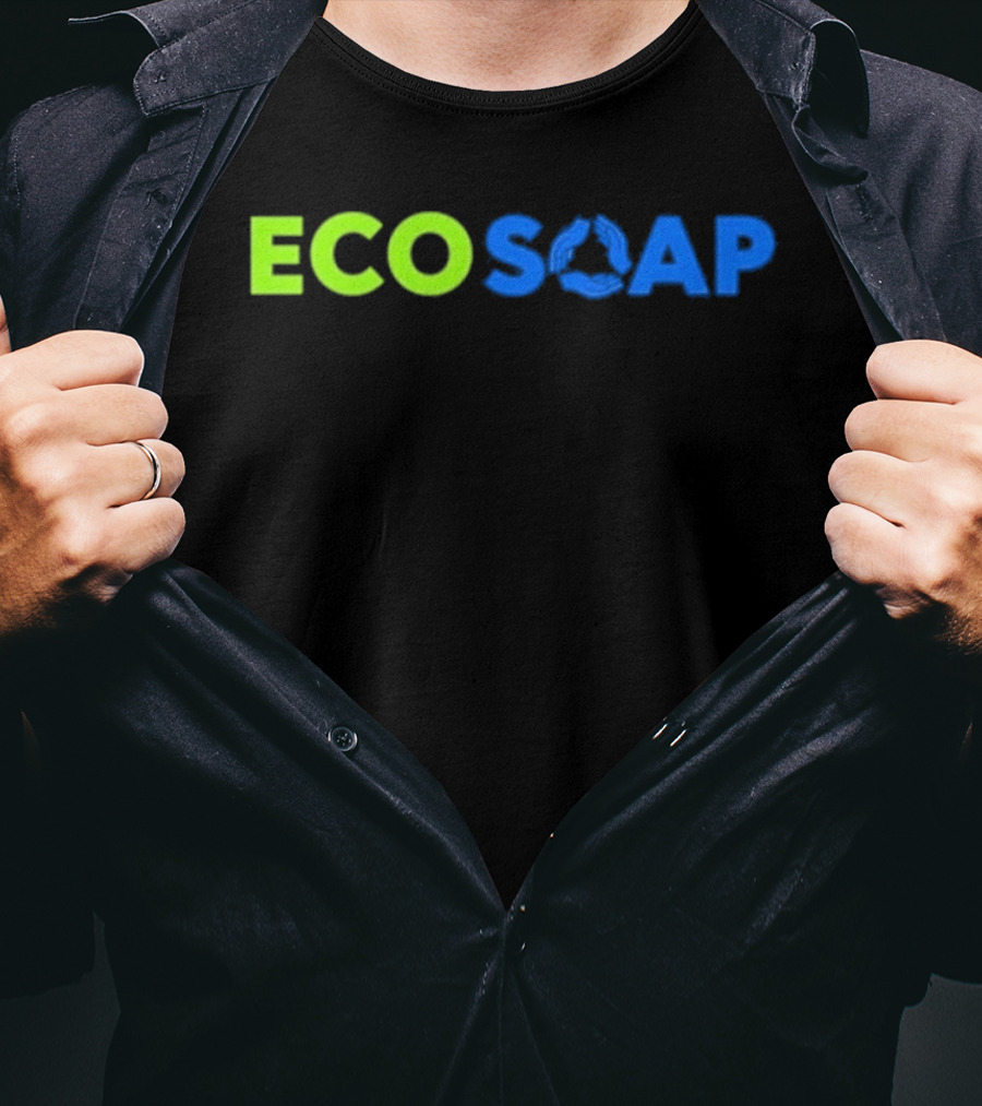 Purchased Equals 100 Bars Donated Ecosoap Green Blue Recycling T-Shirt