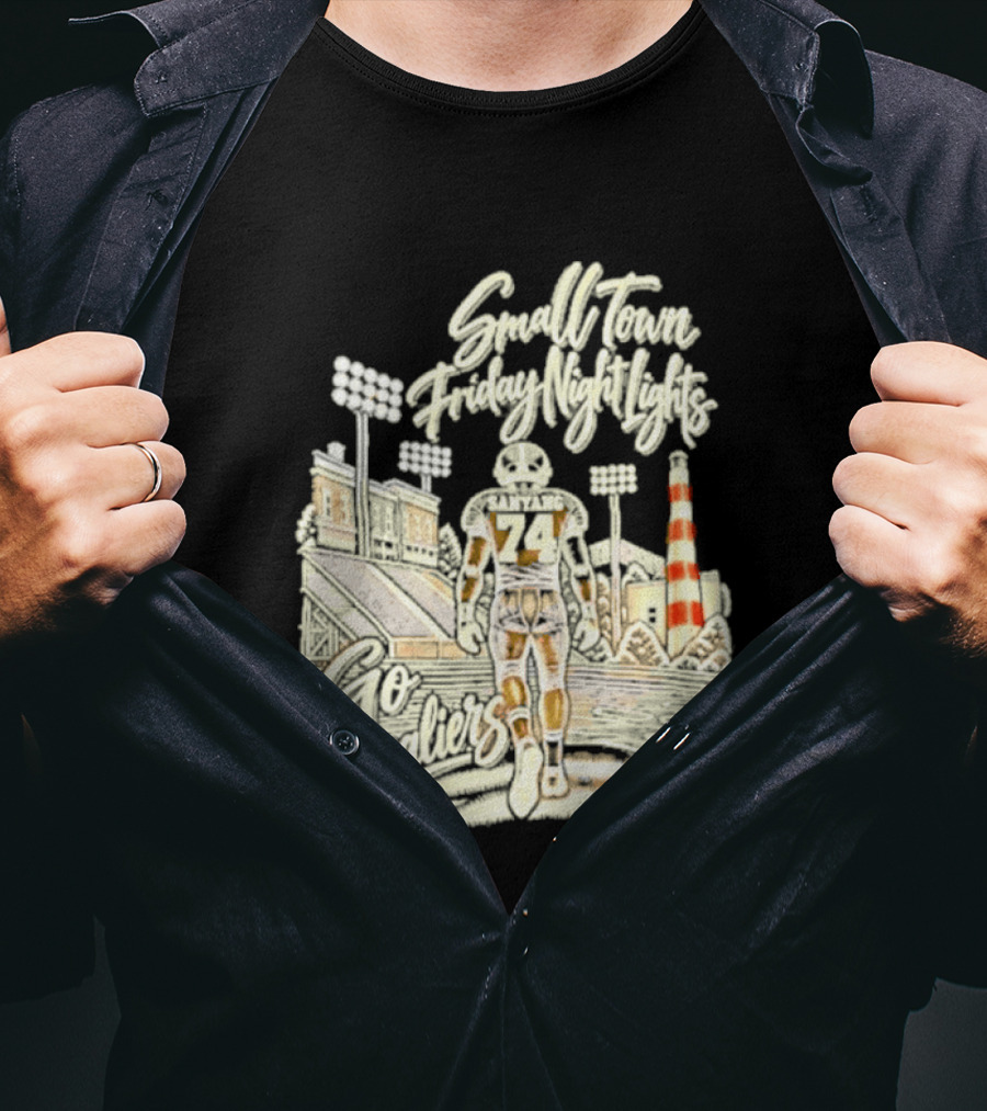 Sanyang 74 Small Town Friday Night Lights Go Cavaliers Football Cleveland T-Shirt