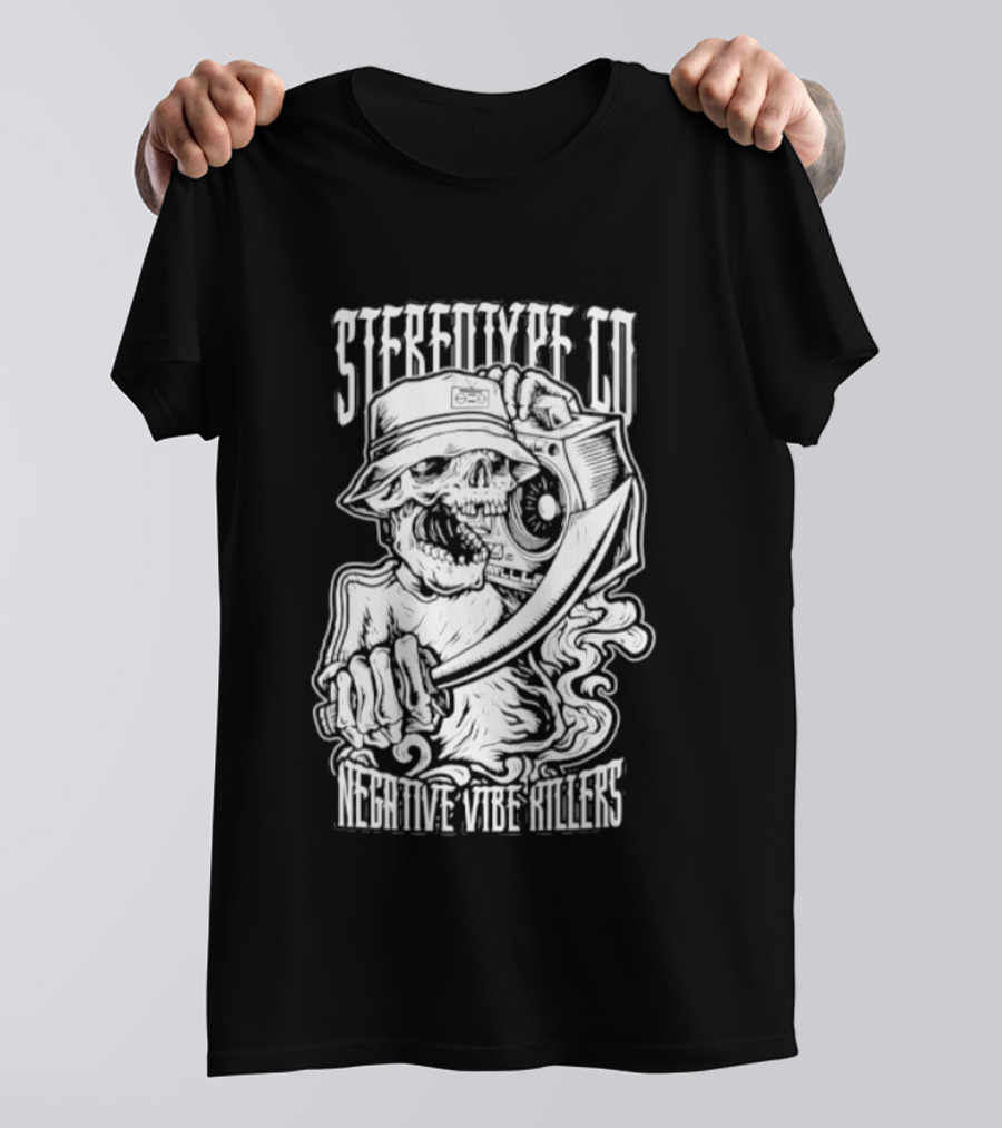 Stereotype Co Negative Vibe Killers Skull Pirate T-Shirt